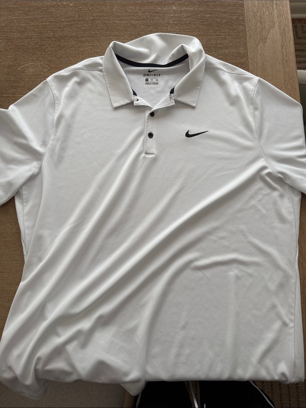 Nike White Men’s Polo Shirt with Black Swoosh